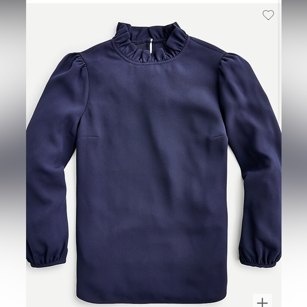 J.Crew Ruffleneck Top in 365 Crepe